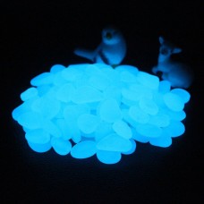 Stone Crafts 100Pcs/Pack Glow Pebbles Stone Fish Tank Garden Decoration Glowing In The Dark Blue   